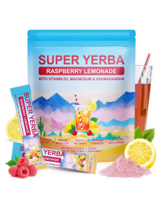 Super Yerba Mate Instantáneo QwsYaay 30 Porciones Sabor Frambuesa-Limón