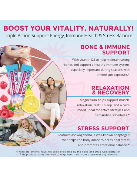 Super Yerba Mate Instantáneo QwsYaay 30 Porciones Sabor Frambuesa-Limón