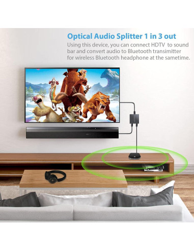 Divisor de Audio Óptico Digital CAMWAY SPDIF Toslink 1x3