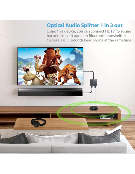 Divisor de Audio Óptico Digital CAMWAY SPDIF Toslink 1x3