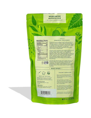 Raíz de Achicoria Francesa Orgánica Worldwide Botanicals 0.45 kg