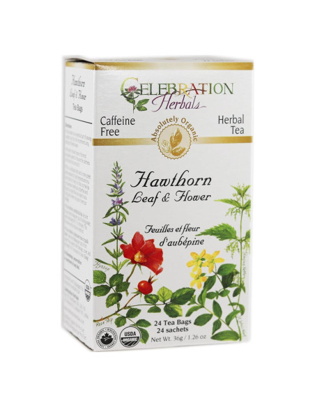 Té Orgánico de Hoja y Flor de Espino Celebración Herbals 24 Bolsas