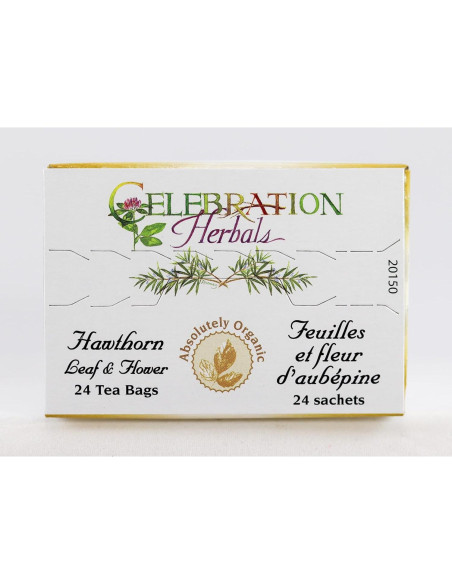 Té Orgánico de Hoja y Flor de Espino Celebración Herbals 24 Bolsas