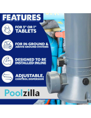 Clorador Automático Poolzilla 1.9 kg para Piscina Enterrada