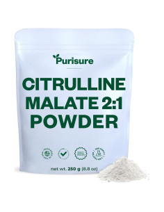 Purisure L-Citrulina Malato 250g - Suplemento Pre-Entrenamiento