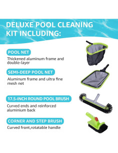 Kit de Limpieza de Piscina Sepetrel Deluxe con Cepillo y Red 2