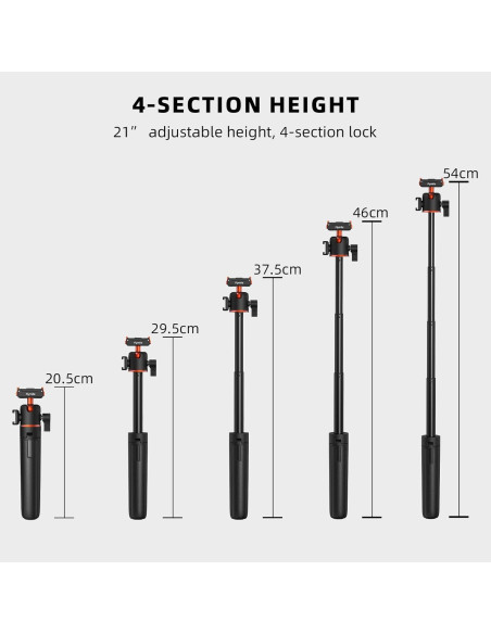 Trípode BRDRC CSG360 para DJI Osmo Action 5 Pro, 53 cm