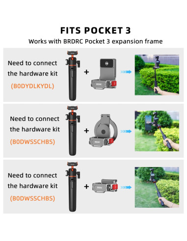 Trípode BRDRC CSG360 para DJI Osmo Action 5 Pro, 53 cm
