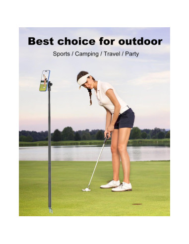 Monopod Stick de Golf Irangesports para iPhone 16/15/14/13 Pro Max, Aluminio Ajustable 145 cm