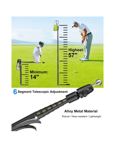 Monopod Stick de Golf Irangesports para iPhone 16/15/14/13 Pro Max, Aluminio Ajustable 145 cm