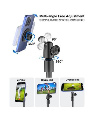 Monopod Stick de Golf Irangesports para iPhone 16/15/14/13 Pro Max, Aluminio Ajustable 145 cm