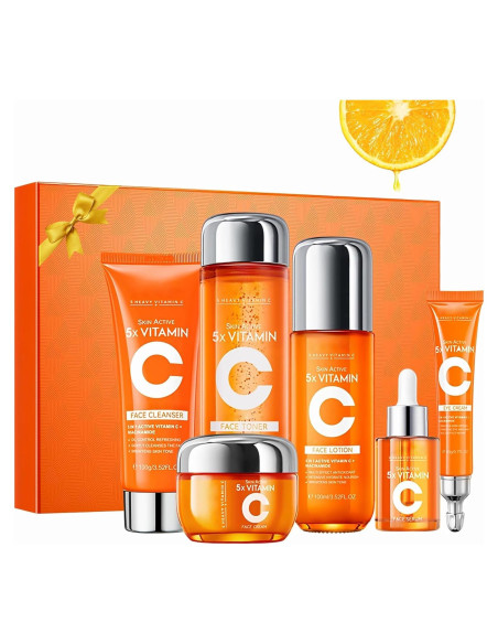 Kit de Cuidado Facial Hidratante Deepmind 6 Piezas Vitamina C