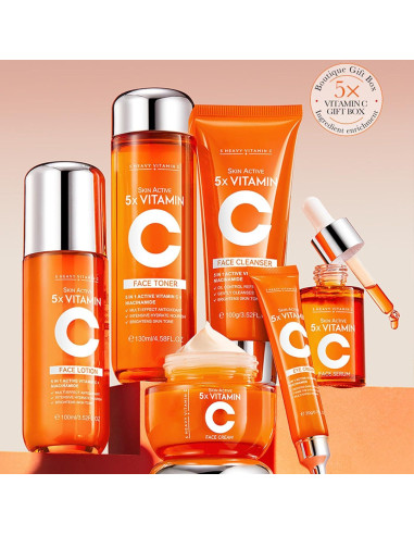 Kit de Cuidado Facial Hidratante Deepmind 6 Piezas Vitamina C