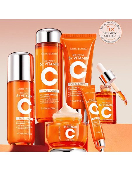 Kit de Cuidado Facial Hidratante Deepmind 6 Piezas Vitamina C