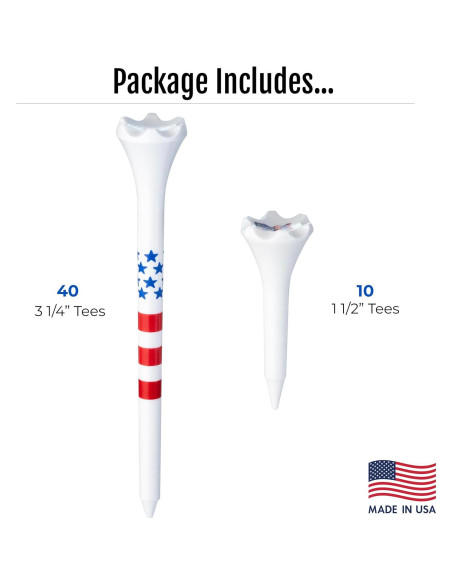 Paquete de 50 Tees de Golf Plástico NorthPointe 3.25" y 1.5"