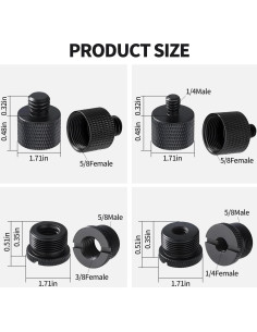 Juego de Adaptadores de Rosca de Micrófono Lyforx 8 Piezas 2