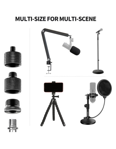 Juego de Adaptadores de Rosca de Micrófono Lyforx 8 Piezas