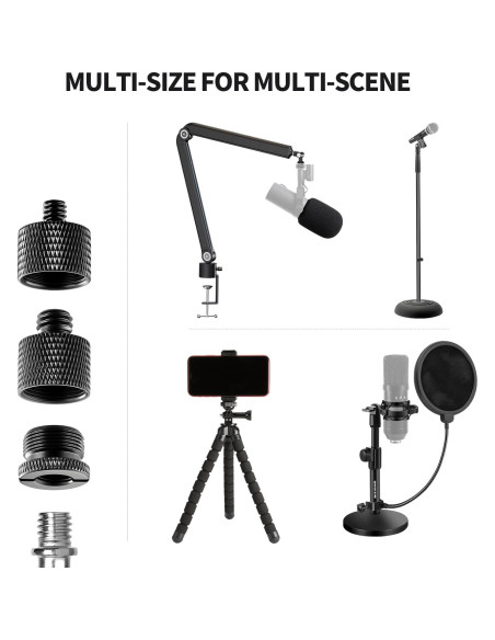 Juego de Adaptadores de Rosca de Micrófono Lyforx 8 Piezas