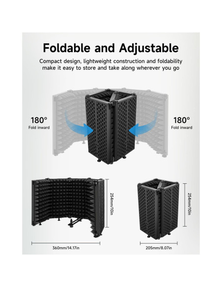 Escudo de Aislamiento de Micrófono Moukey MPFBK5 con Soporte