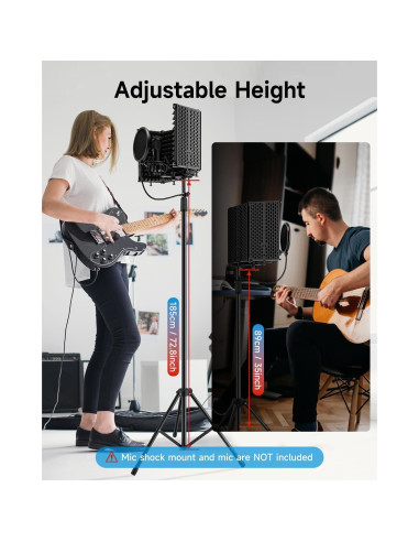 Escudo de Aislamiento de Micrófono Moukey MPFBK5 con Soporte