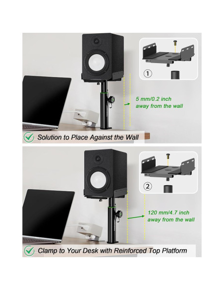 Juego de 2 Soportes de Monitor Vondynote Altura Ajustable