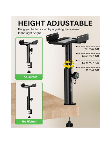Juego de 2 Soportes de Monitor Vondynote Altura Ajustable