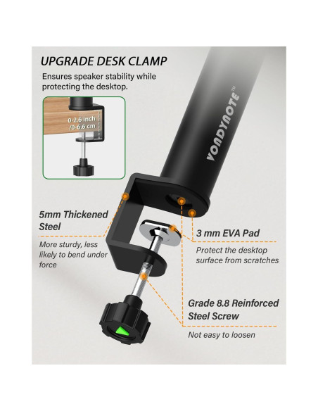 Juego de 2 Soportes de Monitor Vondynote Altura Ajustable