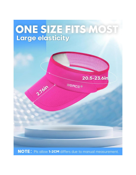 Visera Deportiva BEACE Rosa Brillante Ligera y Absorbente