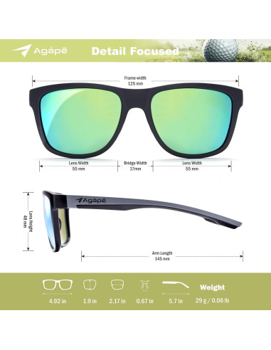 Gafas de Golf Polarizadas Agape Sg01-0004 Rojas UV400
