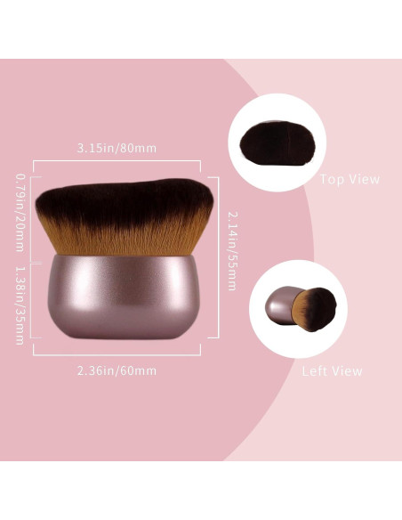 Brocha Kabuki Extra Grande HEYOTECK 75mm Oro Rosa