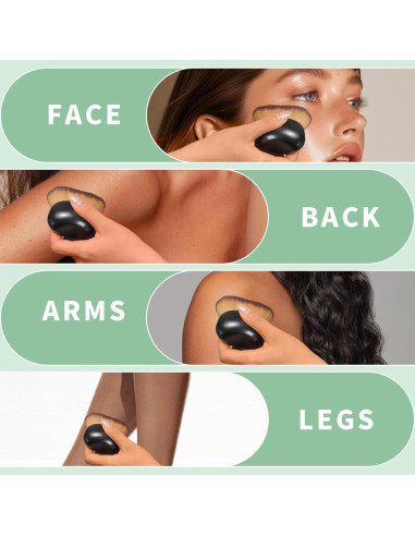 Brocha Kabuki Extra Grande HEYOTECK 75mm Oro Rosa