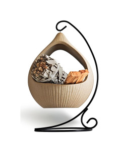 Soporte Colgante de Incienso Belsea - Cerámica y Hierro Redondo