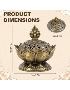 Quemador de Incienso de Loto Penitue Vintage Bronce 7.3cm 2