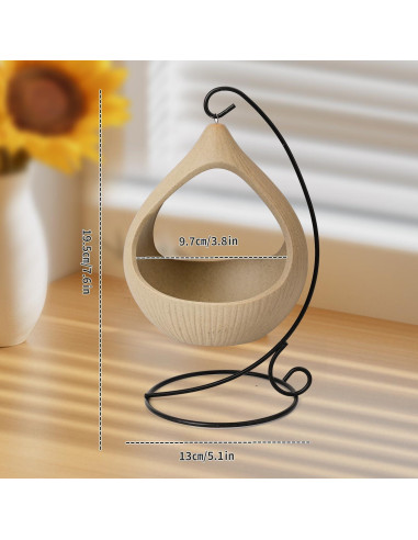 Soporte Colgante de Incienso Belsea - Cerámica y Hierro Redondo