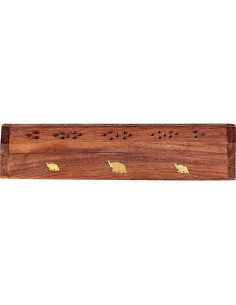 Caja quemador de incienso Rani madera tallada 30x5x5cm 2