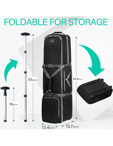 Bolsa de Viaje para Golf GoHimal con Soporte Ajustable 124x35cm
