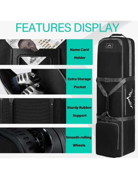 Bolsa de Viaje para Golf GoHimal con Soporte Ajustable 124x35cm