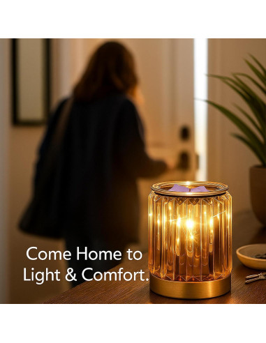 Calentador de Cera Eléctrico Leyoue Dorado 20.1x13.2cm