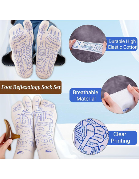 Juego de Calcetines de Reflexología Viohead con Herramientas