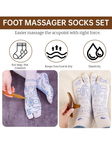 Juego de Calcetines de Reflexología Viohead con Herramientas