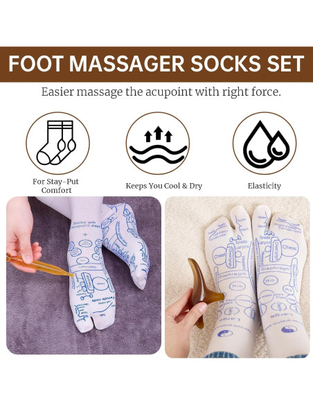 Juego de Calcetines de Reflexología Viohead con Herramientas