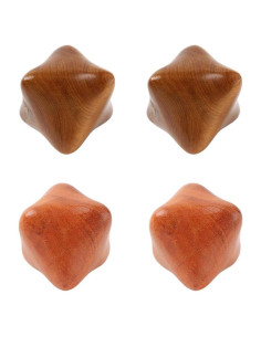 4 Piezas Bola de Acupresión Hexagonal Madera de Rosa 5.5 cm