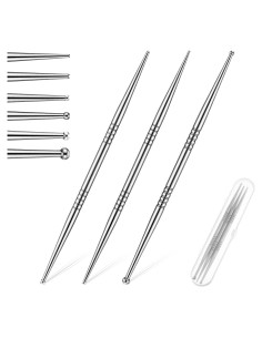Set 3 Bolígrafos de Acupuntura YBEATY Doble Cabeza Acero Inoxidable