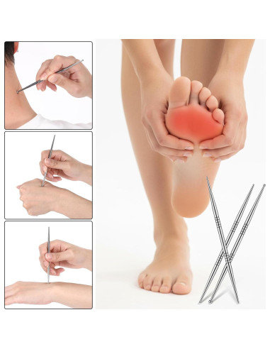 Set 3 Bolígrafos de Acupuntura YBEATY Doble Cabeza Acero Inoxidable