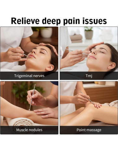 Set 3 Bolígrafos de Acupuntura YBEATY Doble Cabeza Acero Inoxidable