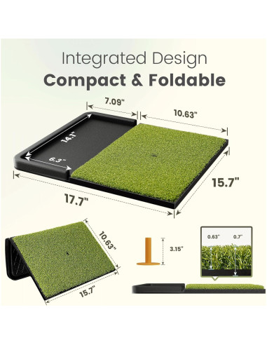 Alfombra de Golf Ponsonbay D216 con Bandeja y Base Antideslizante