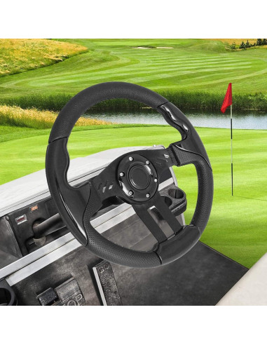 Volante de Carrito de Golf LEAPGOMAX 31.75 cm Negro Ergonómico