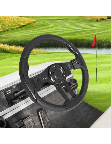 Volante de Carrito de Golf LEAPGOMAX 31.75 cm Negro Ergonómico