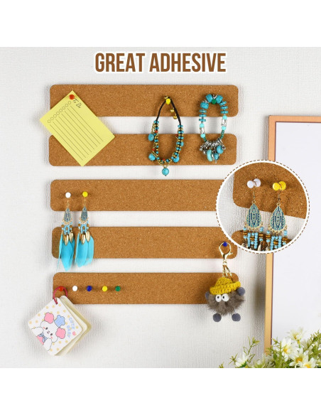 Paquete de 6 tiras de corcho autoadhesivas AYZTKUX 30.48x5.08cm