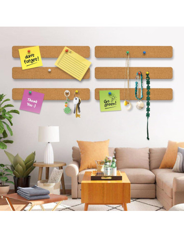 Paquete de 6 tiras de corcho autoadhesivas AYZTKUX 30.48x5.08cm